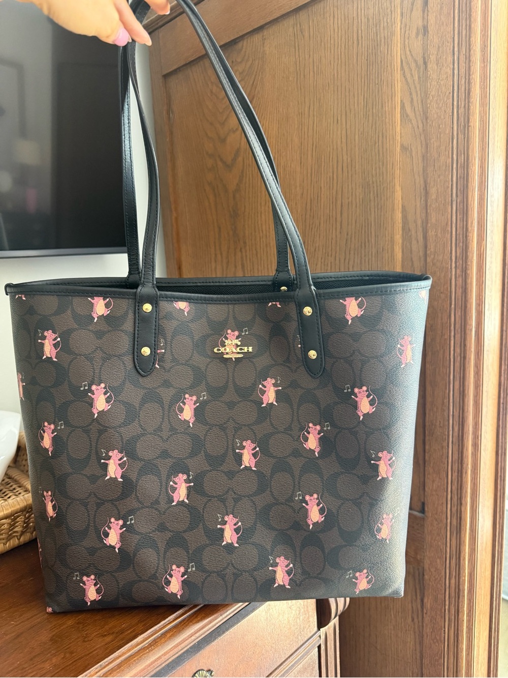 Coach dancing mice tote bag reversible